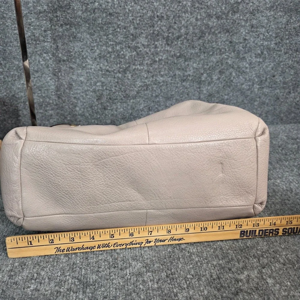 Coach Bag 26224 Madison Pebbled Leather Phoebe Shoulder Bag Taupe Preowned Clean